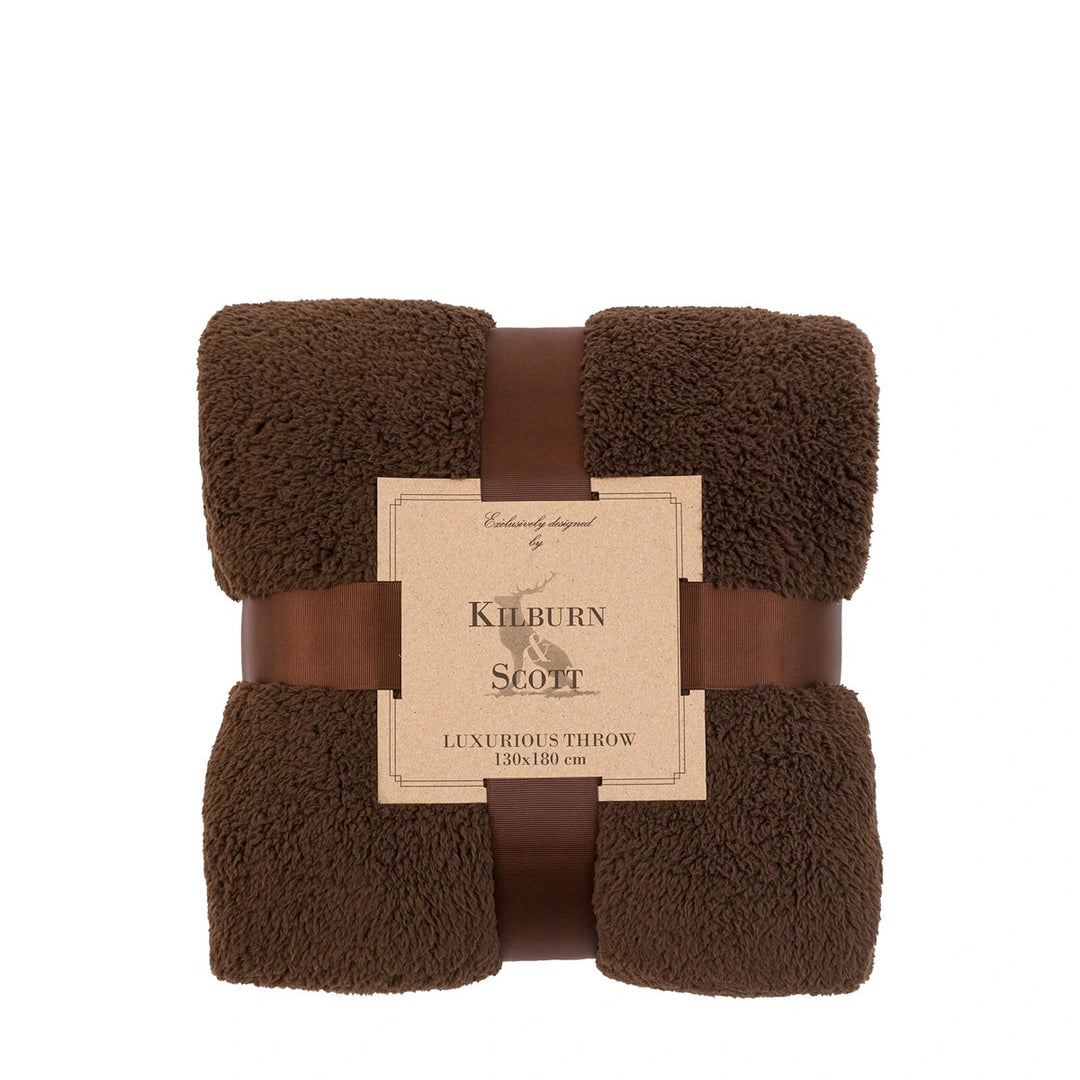 Teddy Fleece Throw - Chocolate
