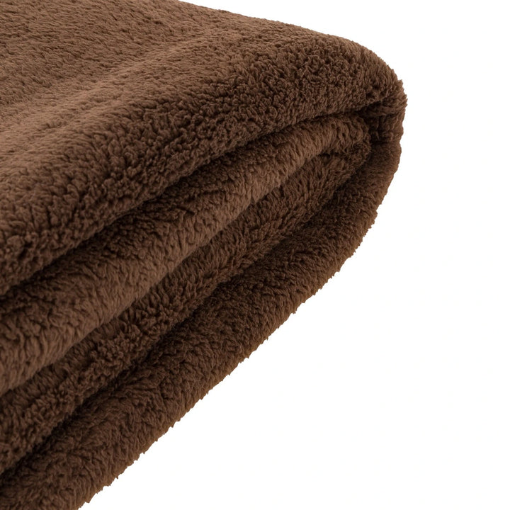Teddy Fleece Throw - Chocolate
