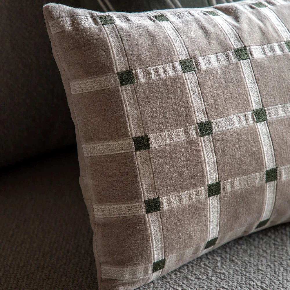 Sana Velvet Cushion - Taupe