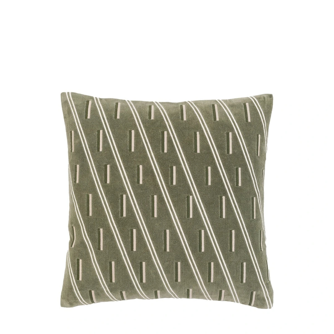 Noa Velvet Cushion - Olive