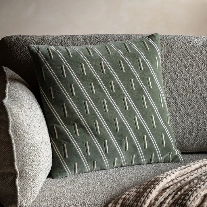 Noa Velvet Cushion - Olive