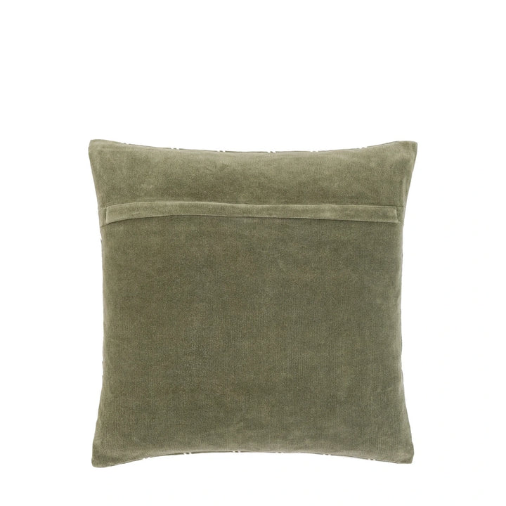 Noa Velvet Cushion - Olive