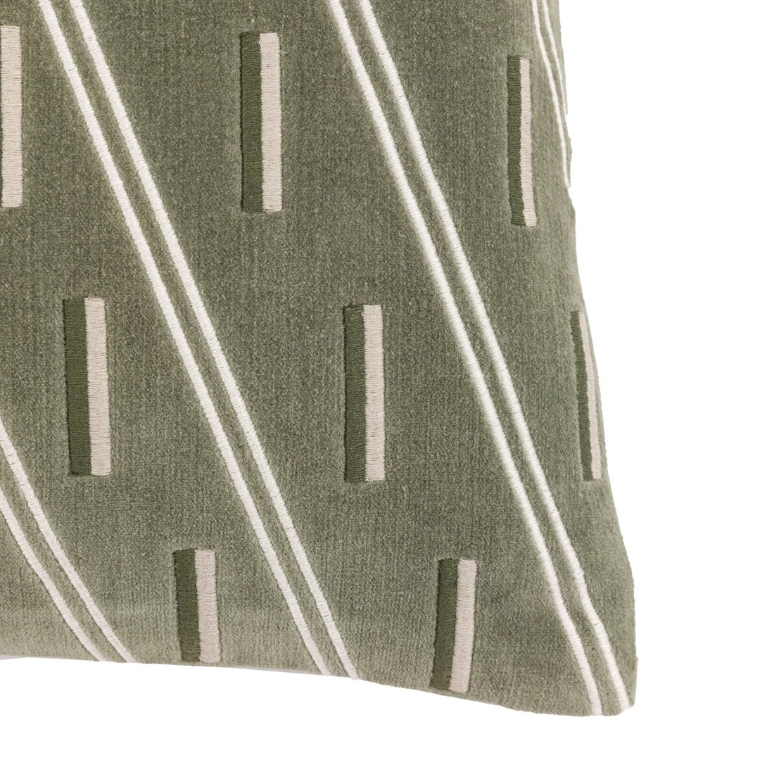 Noa Velvet Cushion - Olive