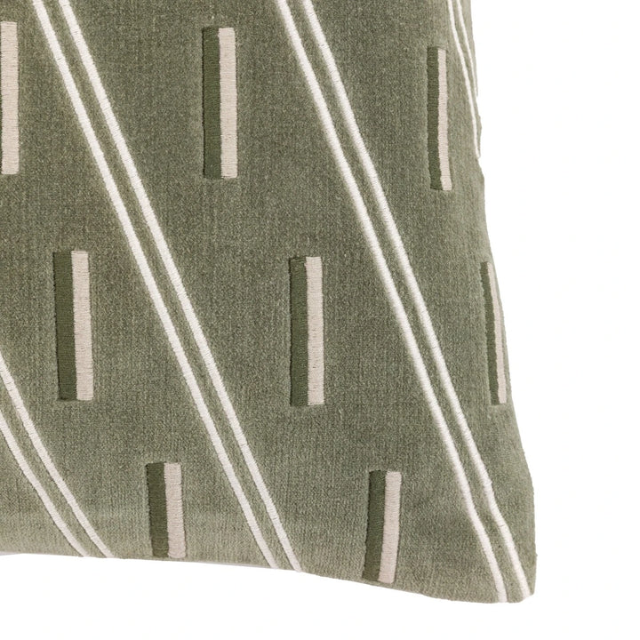 Noa Velvet Cushion - Olive