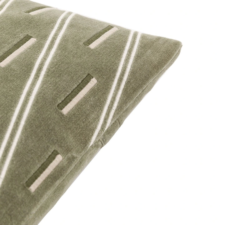 Noa Velvet Cushion - Olive