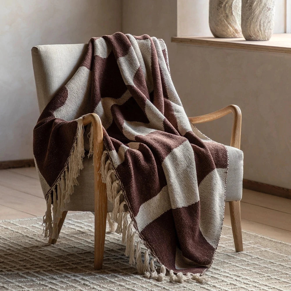 Alma Abstract Throw - Chocolate