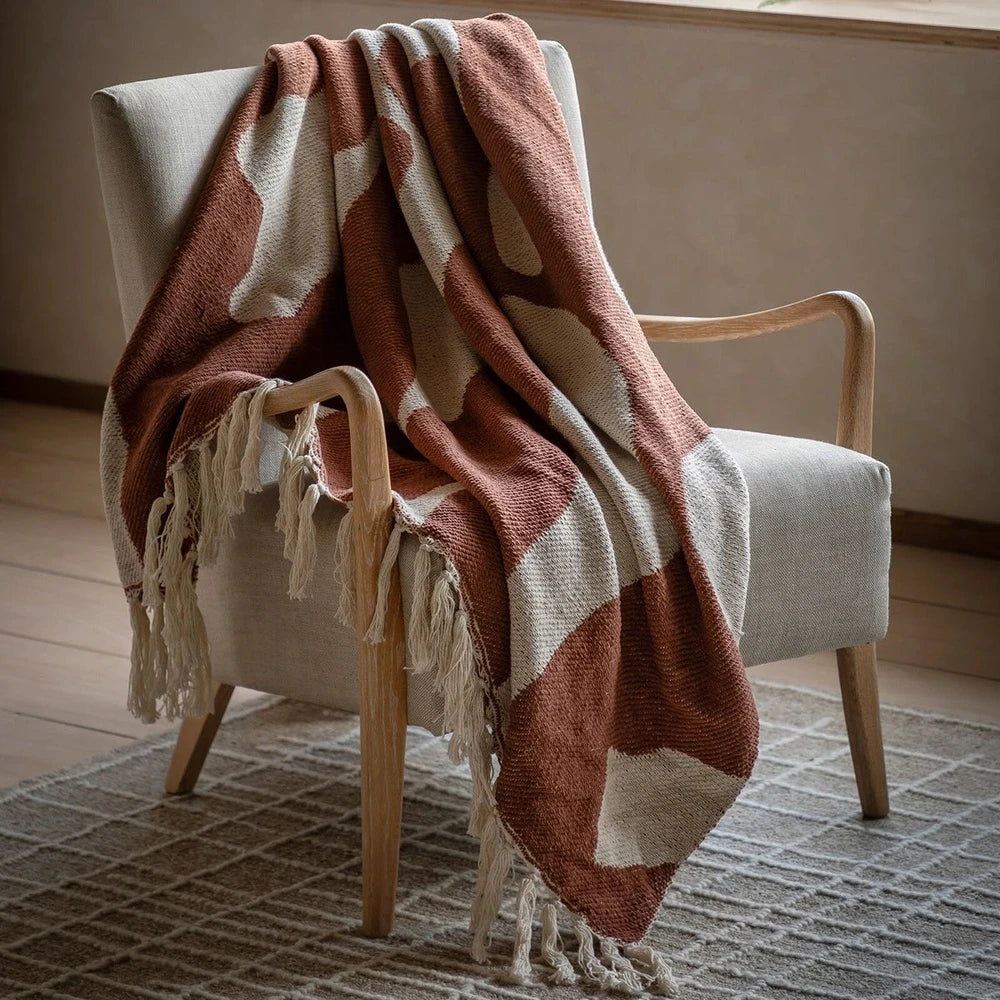 Alma Abstract Throw - Nutmeg