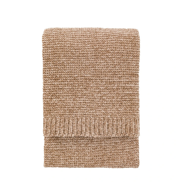 Dahlia Chunky Chenille Luxe Throw - Taupe
