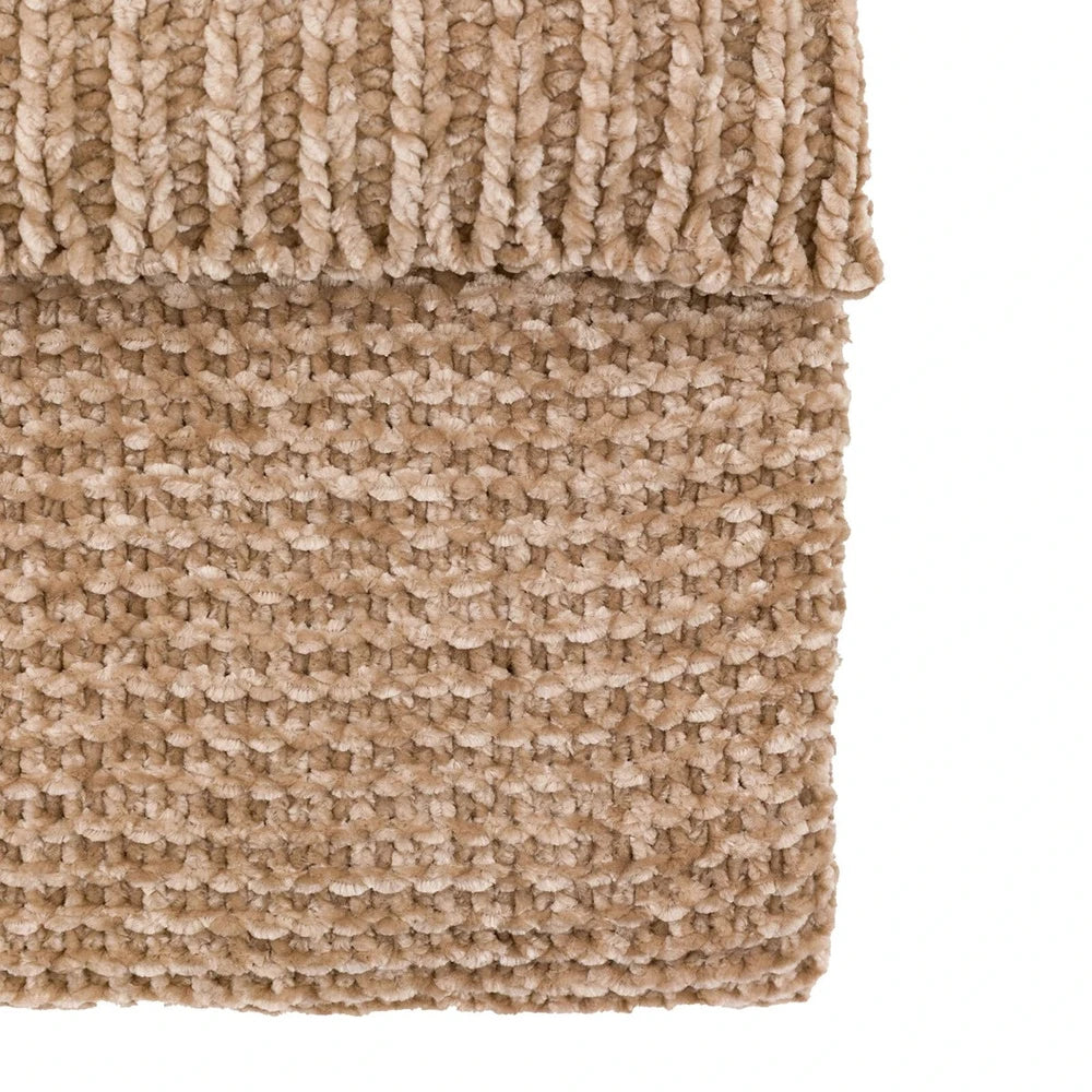 Dahlia Chunky Chenille Luxe Throw - Taupe