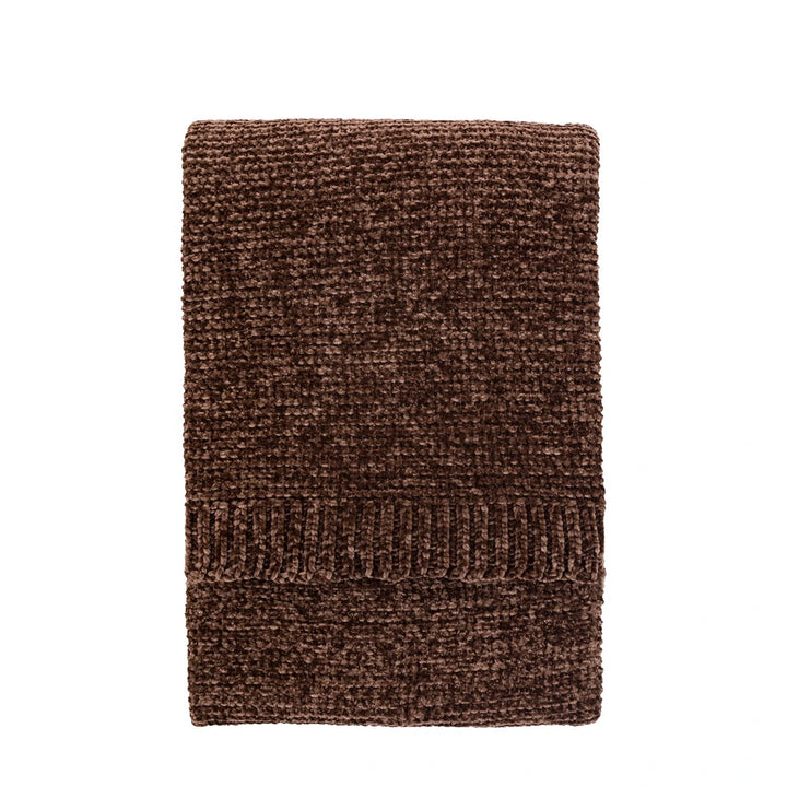 Dahlia Chunky Chenille Luxe Throw - Chocolate