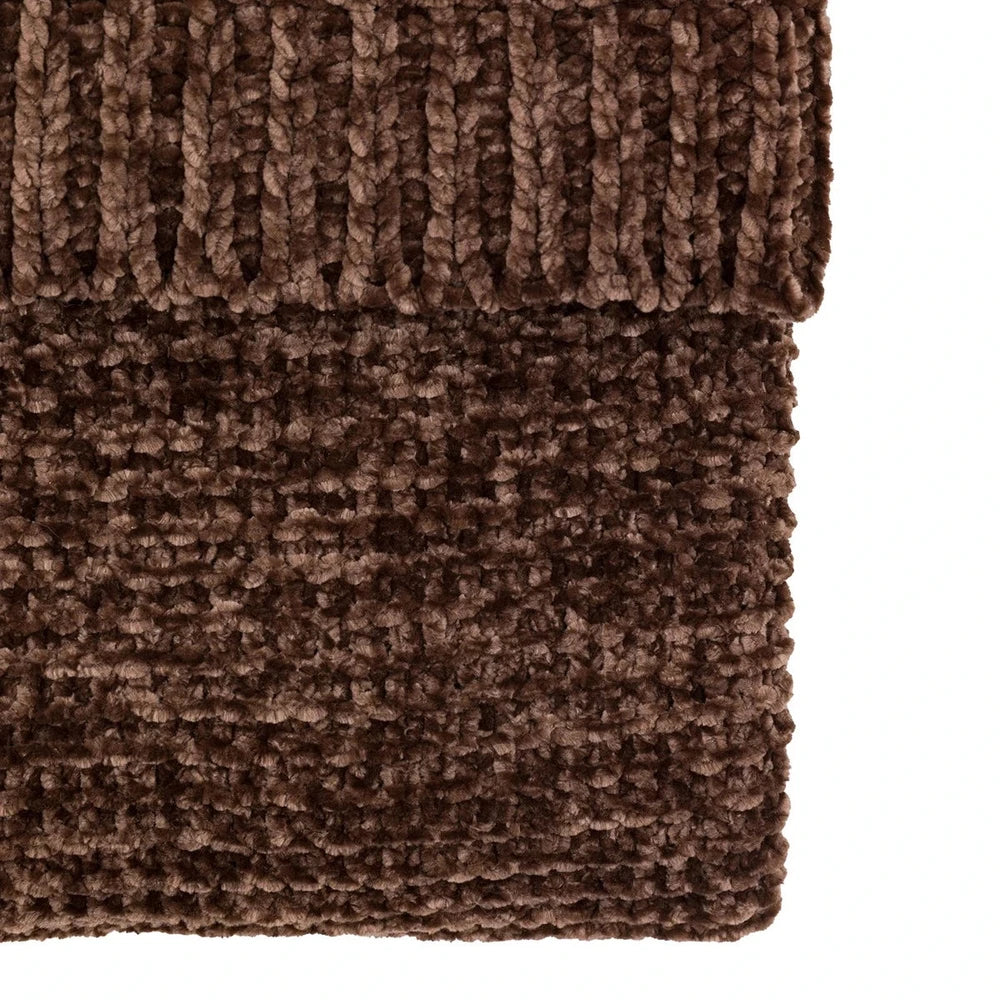 Dahlia Chunky Chenille Luxe Throw - Chocolate