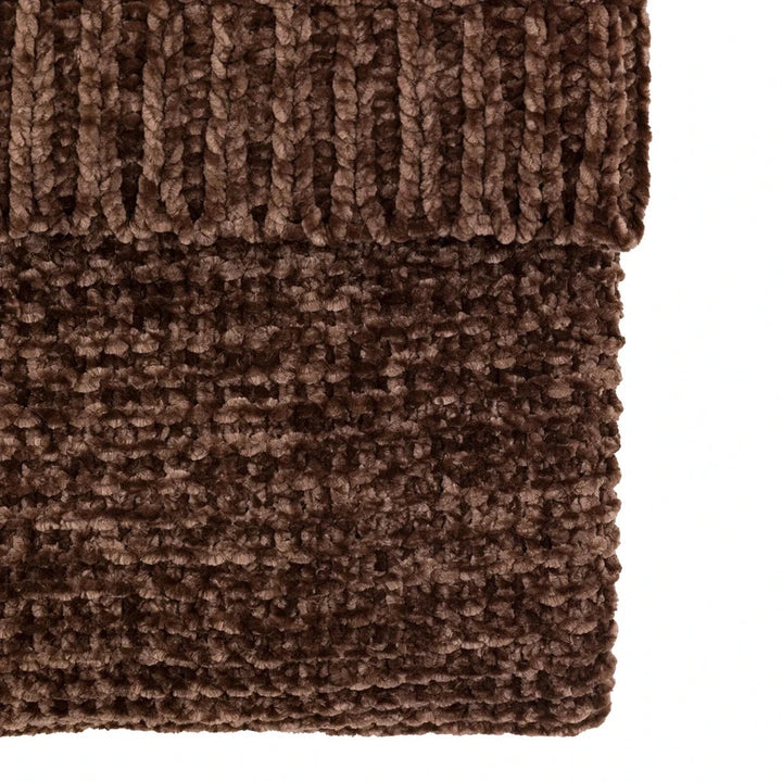 Dahlia Chunky Chenille Luxe Throw - Chocolate