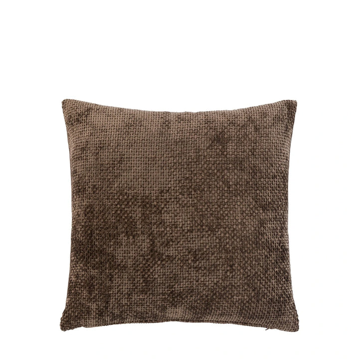Basketweave Set of 2 Cushions - Chocolate