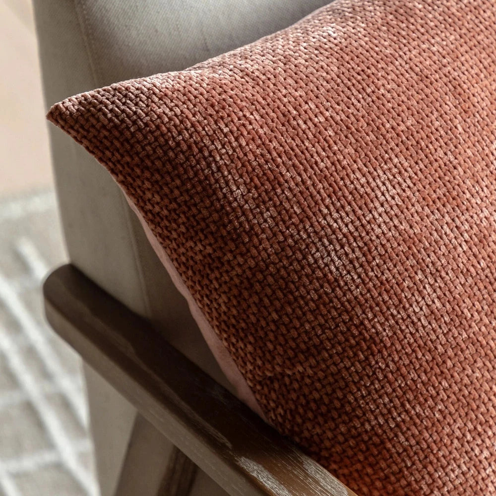 Basketweave Set of 2 Cushions - Rust