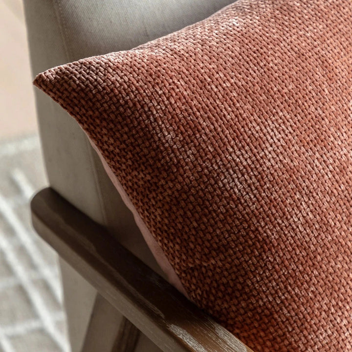 Basketweave Set of 2 Cushions - Rust