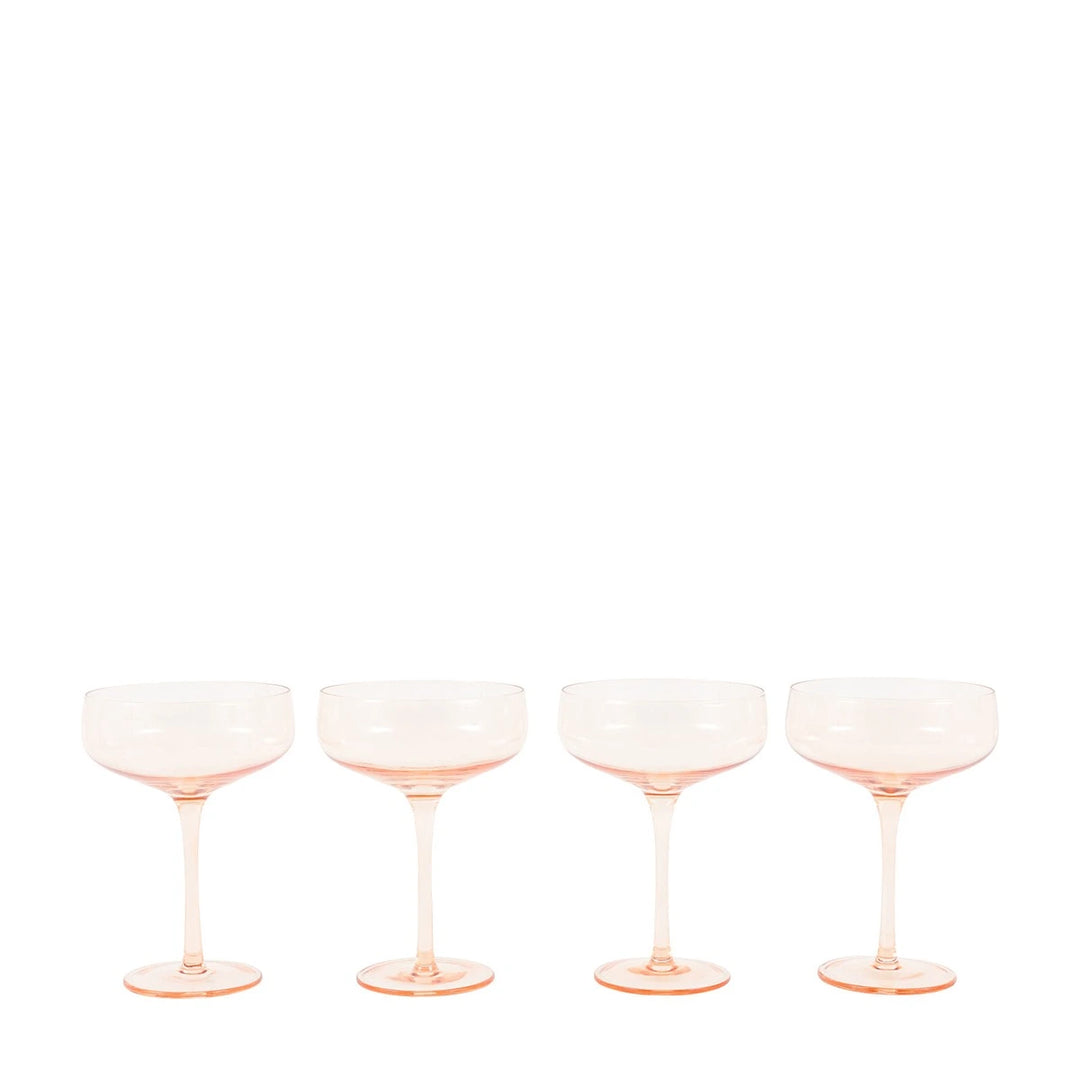 Set of 4 Coupe Glasses - Amber