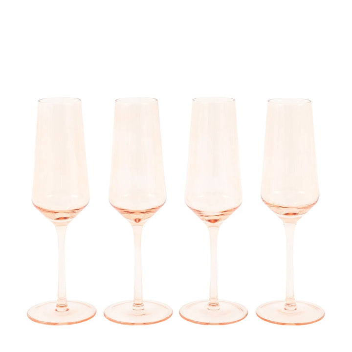 Set of 4 Flute Glasses - Amber