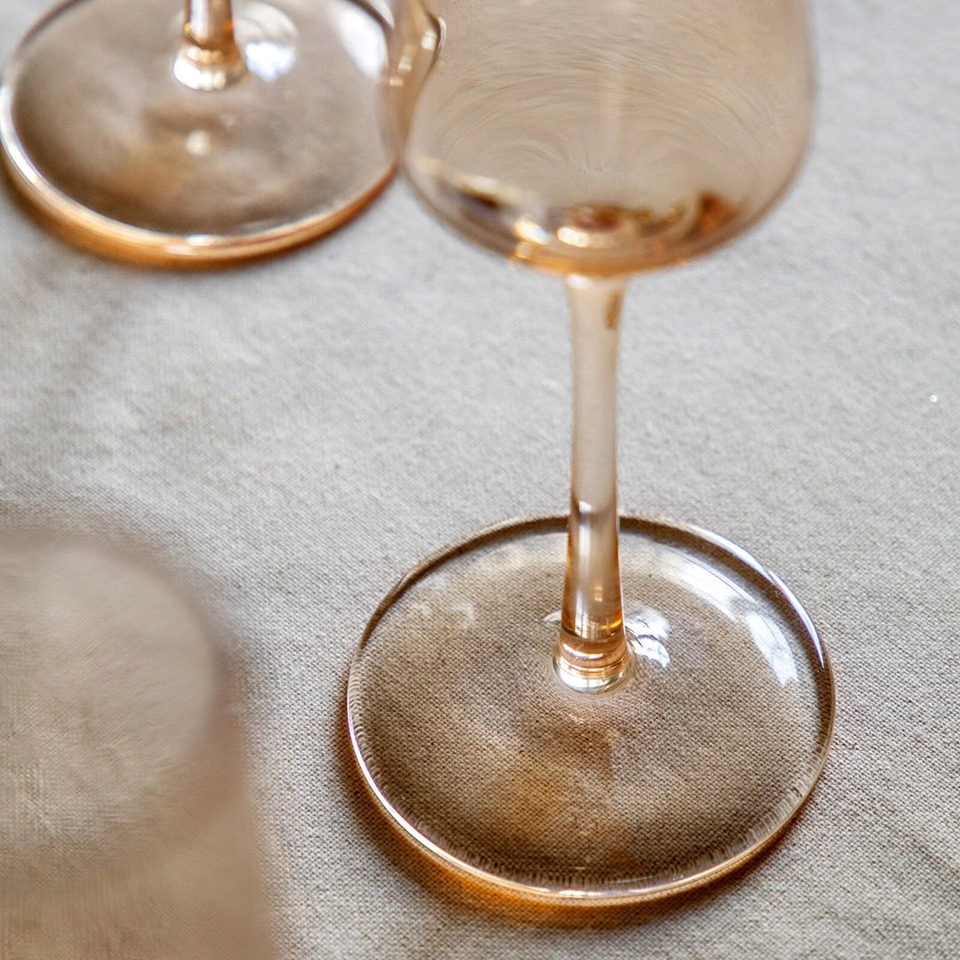 Set of 4 Flute Glasses - Amber