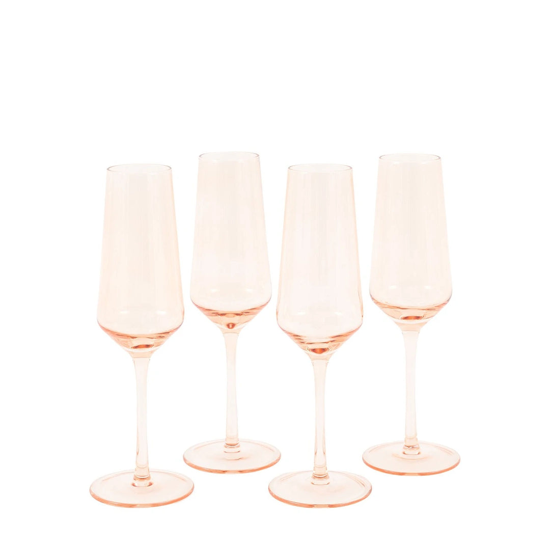 Set of 4 Flute Glasses - Amber