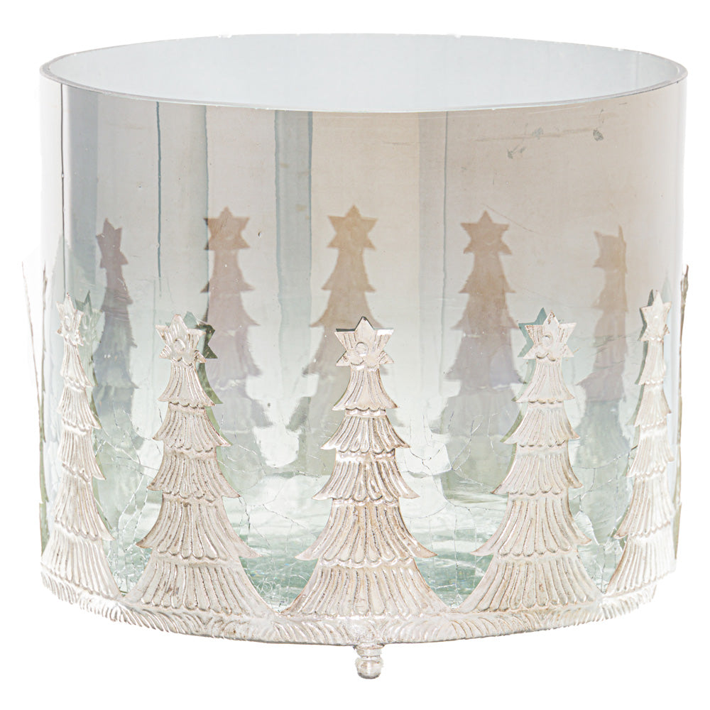 Hill Interiors Noel Collection Crackled Christmas Tree Candle Holder - Large