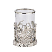 Hill Interiors Octopus Candle Hurricane Lantern in Silver