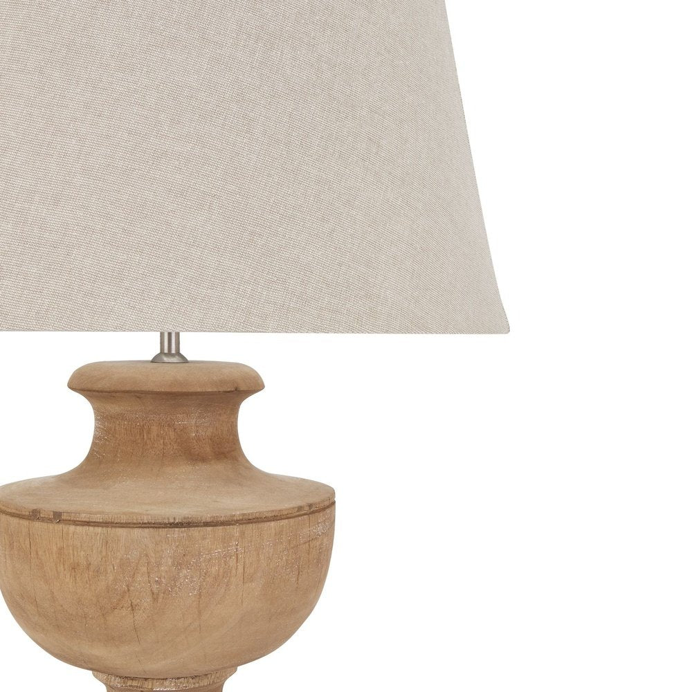 Hill Interiors Delaney Urn Lamp With Linen Shade in Natural Wash