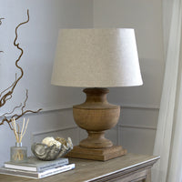 Hill Interiors Delaney Natural Wash Urn Lamp with Linen Shade