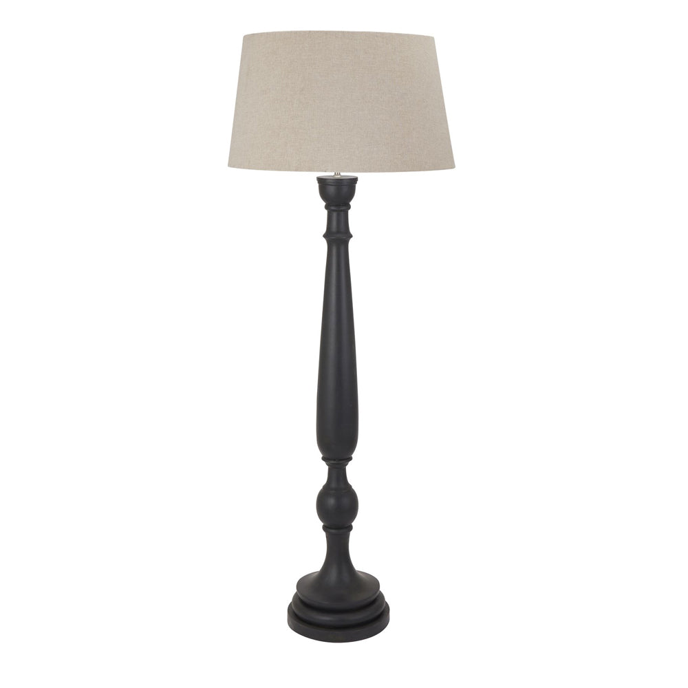 Hill Interiors Delaney Grey Droplet Floor Lamp with Linen Shade