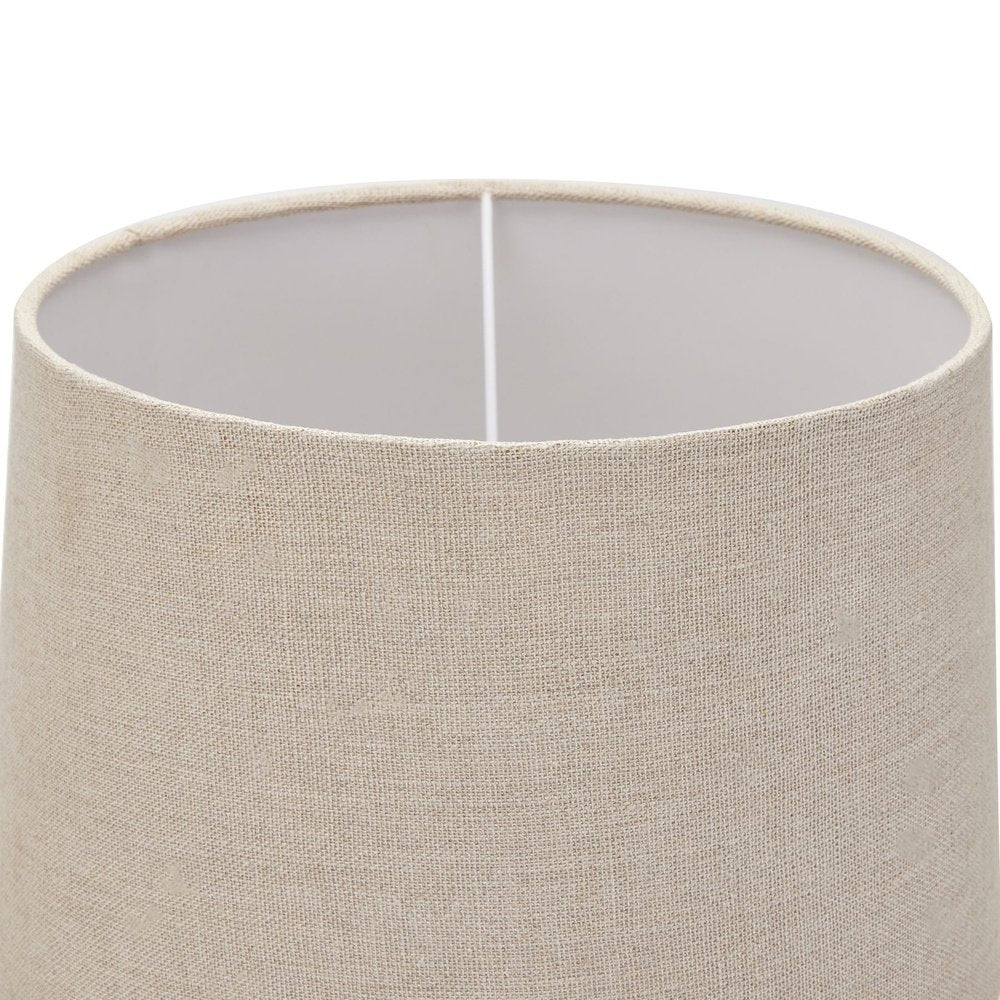 Hill Interiors Delaney Bead Candlestick Lamp With Linen Shade in Grey