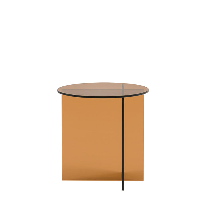 Parioli Glass Round Side Table - Bronze