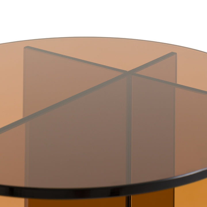 Parioli Glass Round Side Table - Bronze