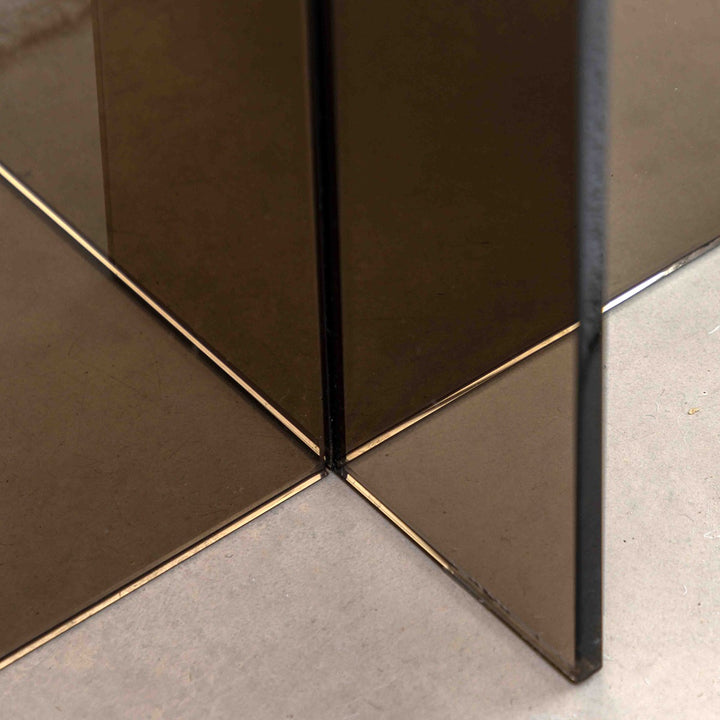 Parioli Glass Round Side Table - Charcoal