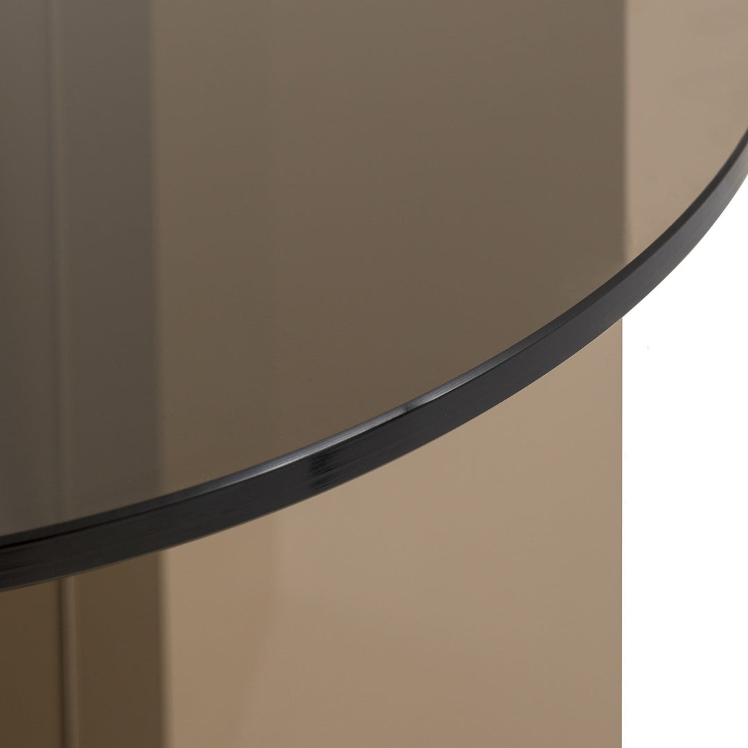 Parioli Glass Round Side Table - Charcoal