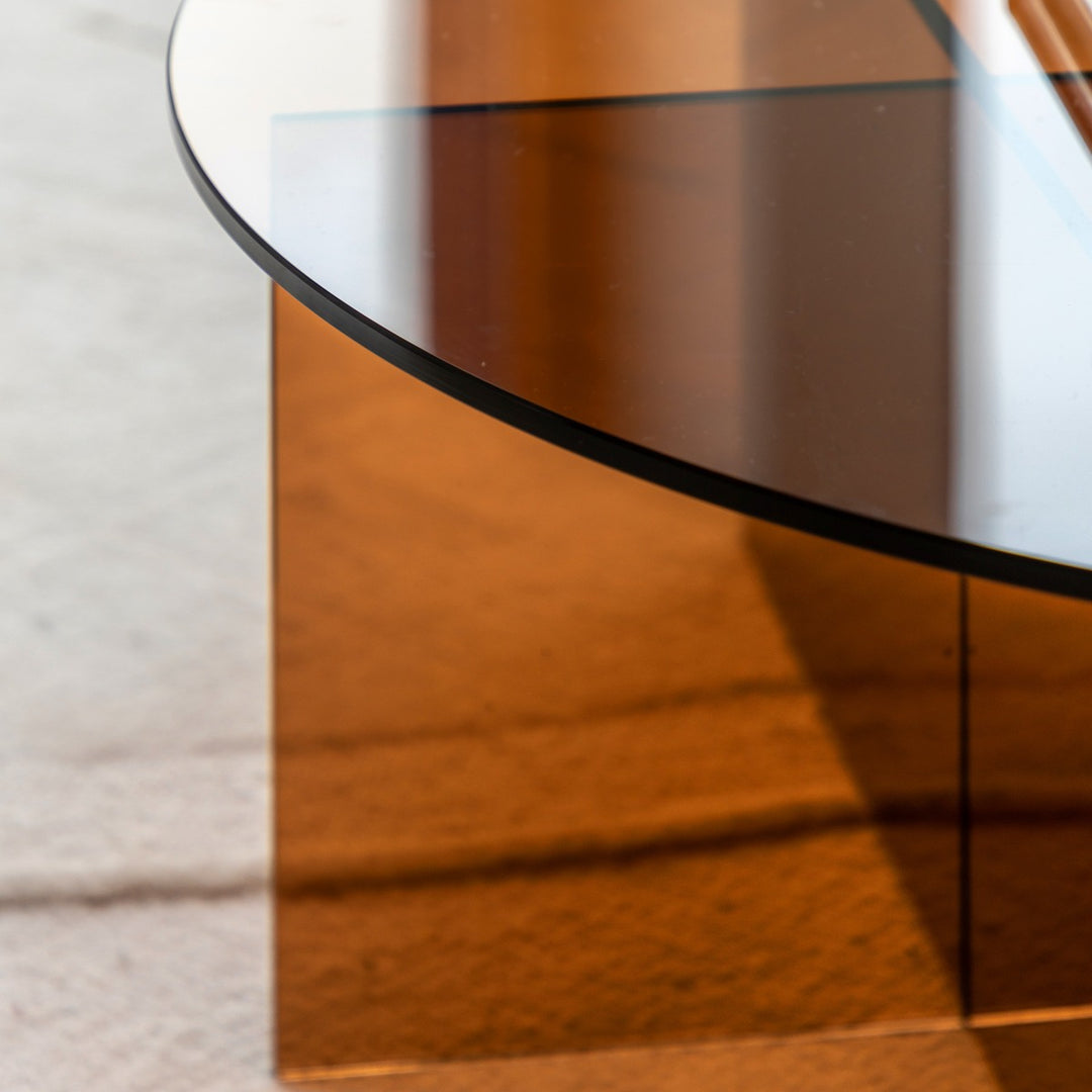 Parioli Glass Round Coffee Table - Bronze