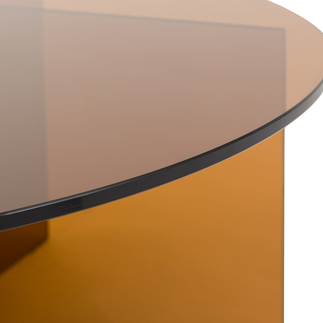 Parioli Glass Round Coffee Table - Bronze