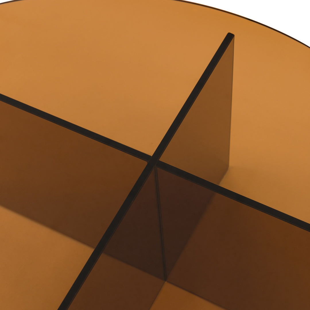 Parioli Glass Round Coffee Table - Bronze