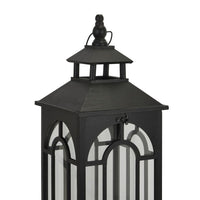 Hill Interiors Set Of Three Wooden Lanterns With Archway Design in Black