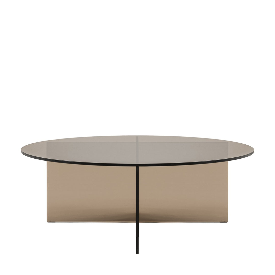 Parioli Glass Round Coffee Table - Charcoal