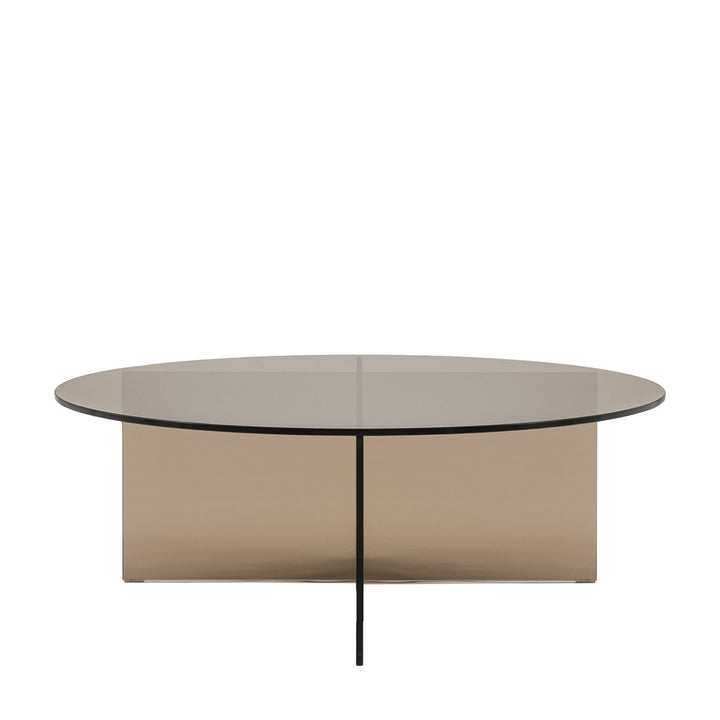 Parioli Glass Round Coffee Table - Charcoal