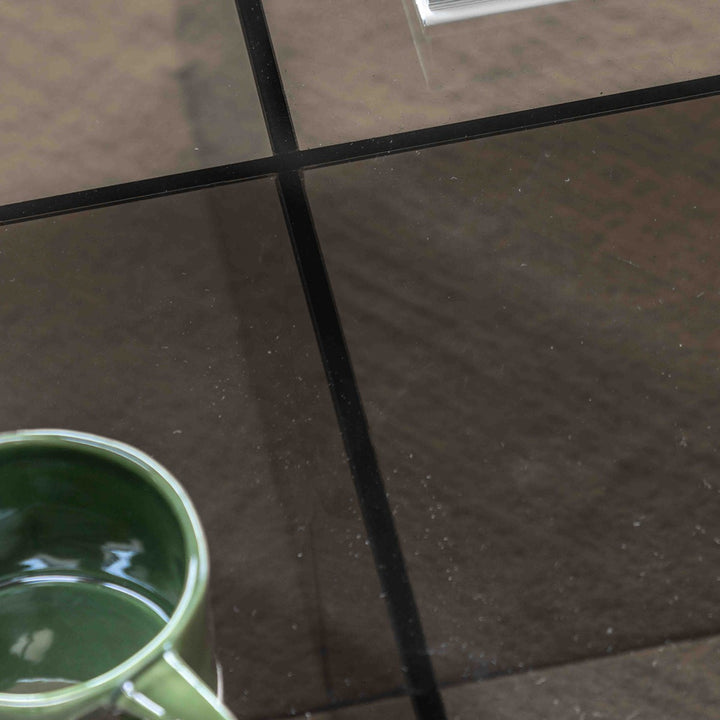 Parioli Glass Round Coffee Table - Charcoal
