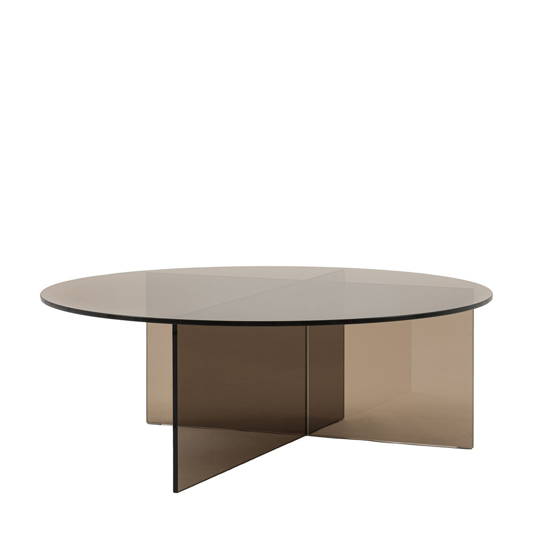 Parioli Glass Round Coffee Table - Charcoal