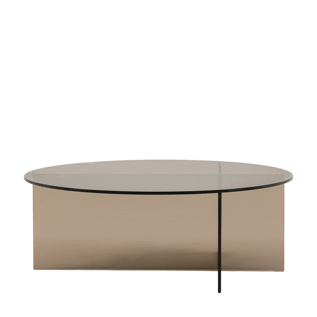 Parioli Glass Round Coffee Table - Charcoal