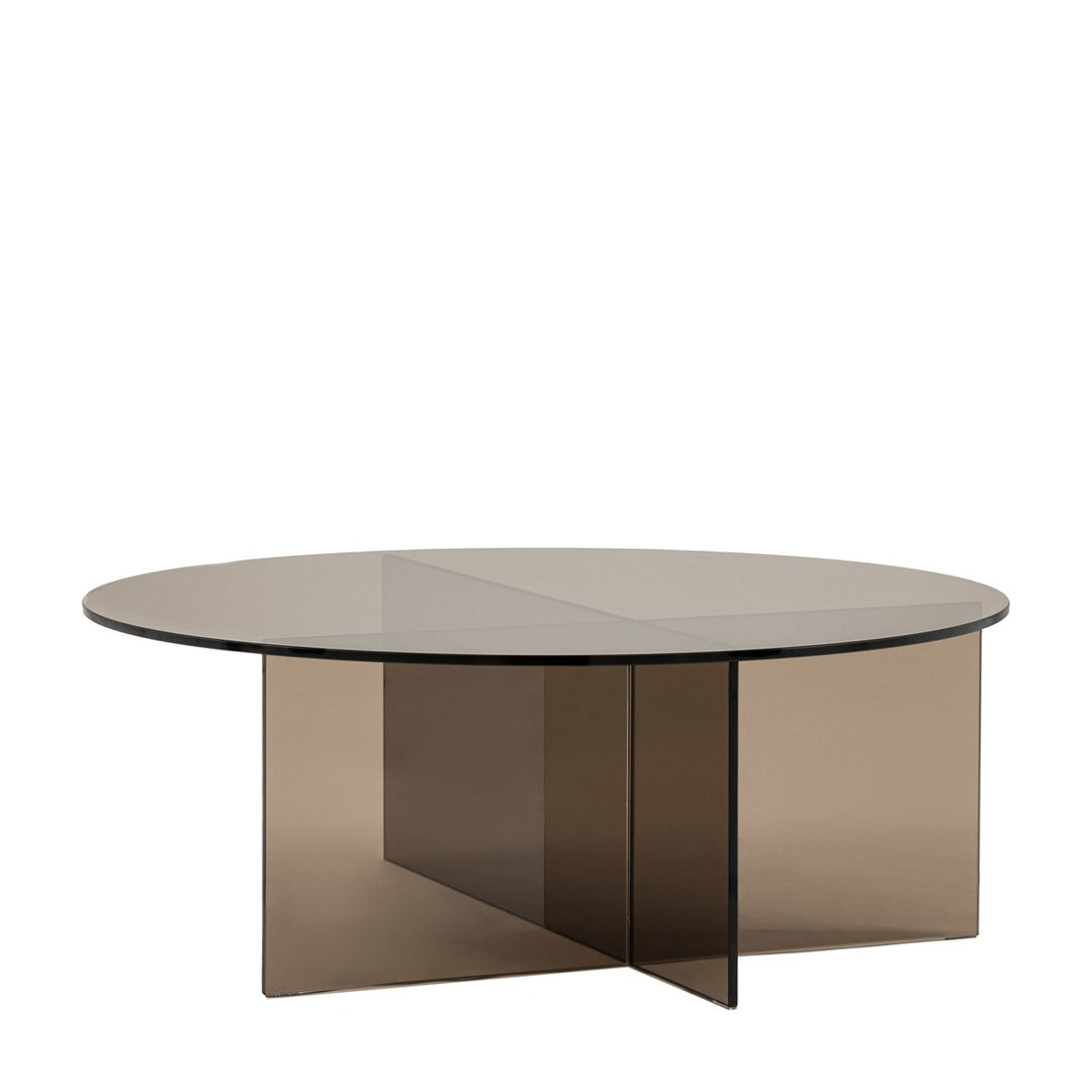 Parioli Glass Round Coffee Table - Charcoal