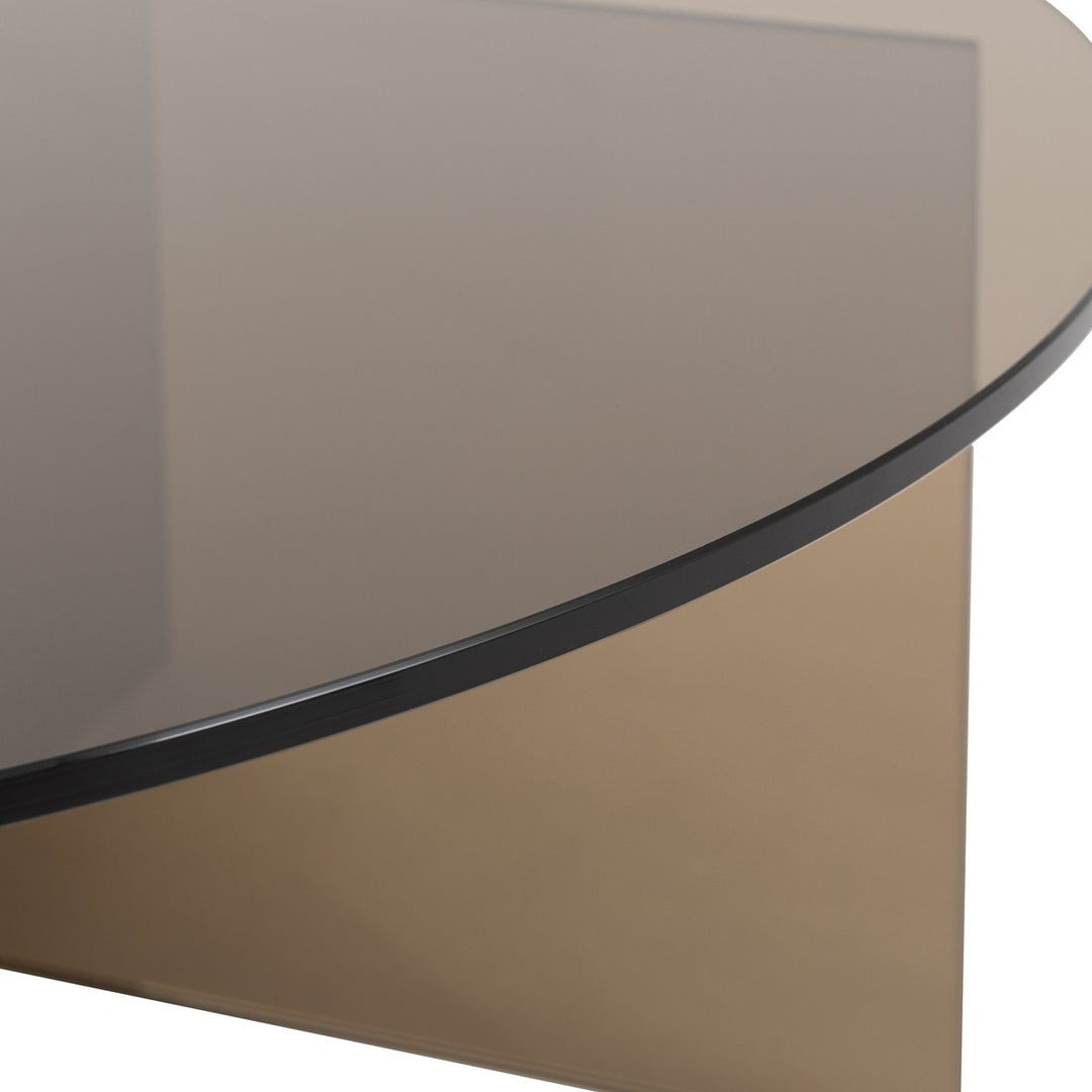 Parioli Glass Round Coffee Table - Charcoal
