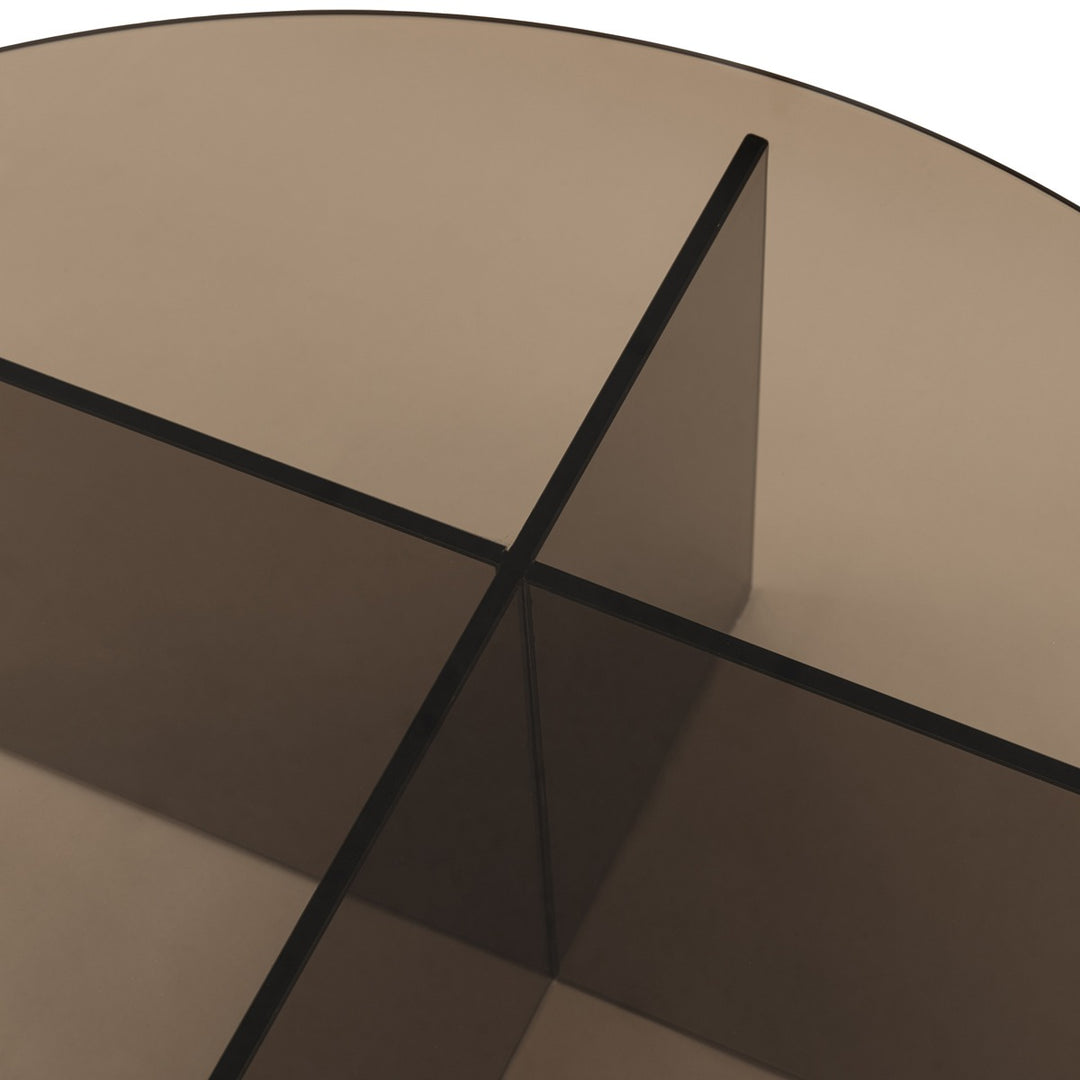 Parioli Glass Round Coffee Table - Charcoal