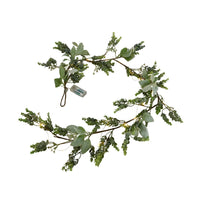 Hill Interiors LED Winter Garland with Eucalyptus and Lambs Ear