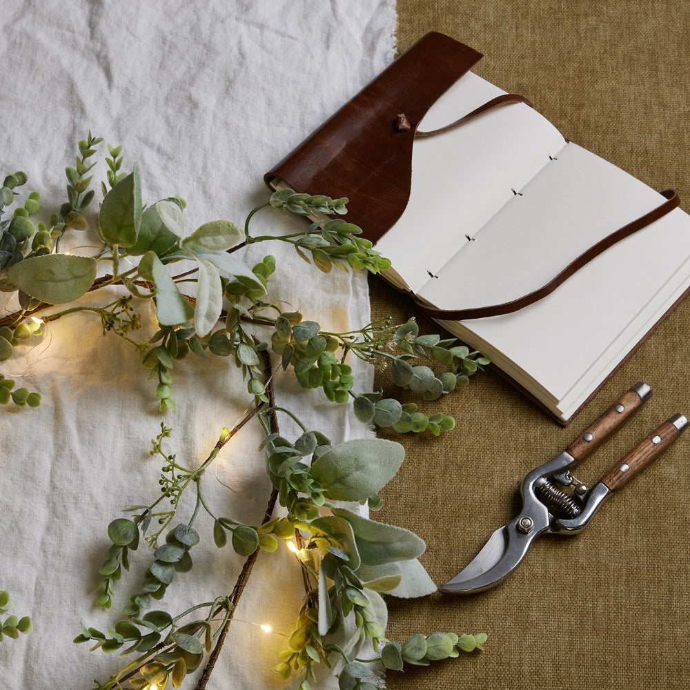 Hill Interiors LED Winter Garland with Eucalyptus and Lambs Ear