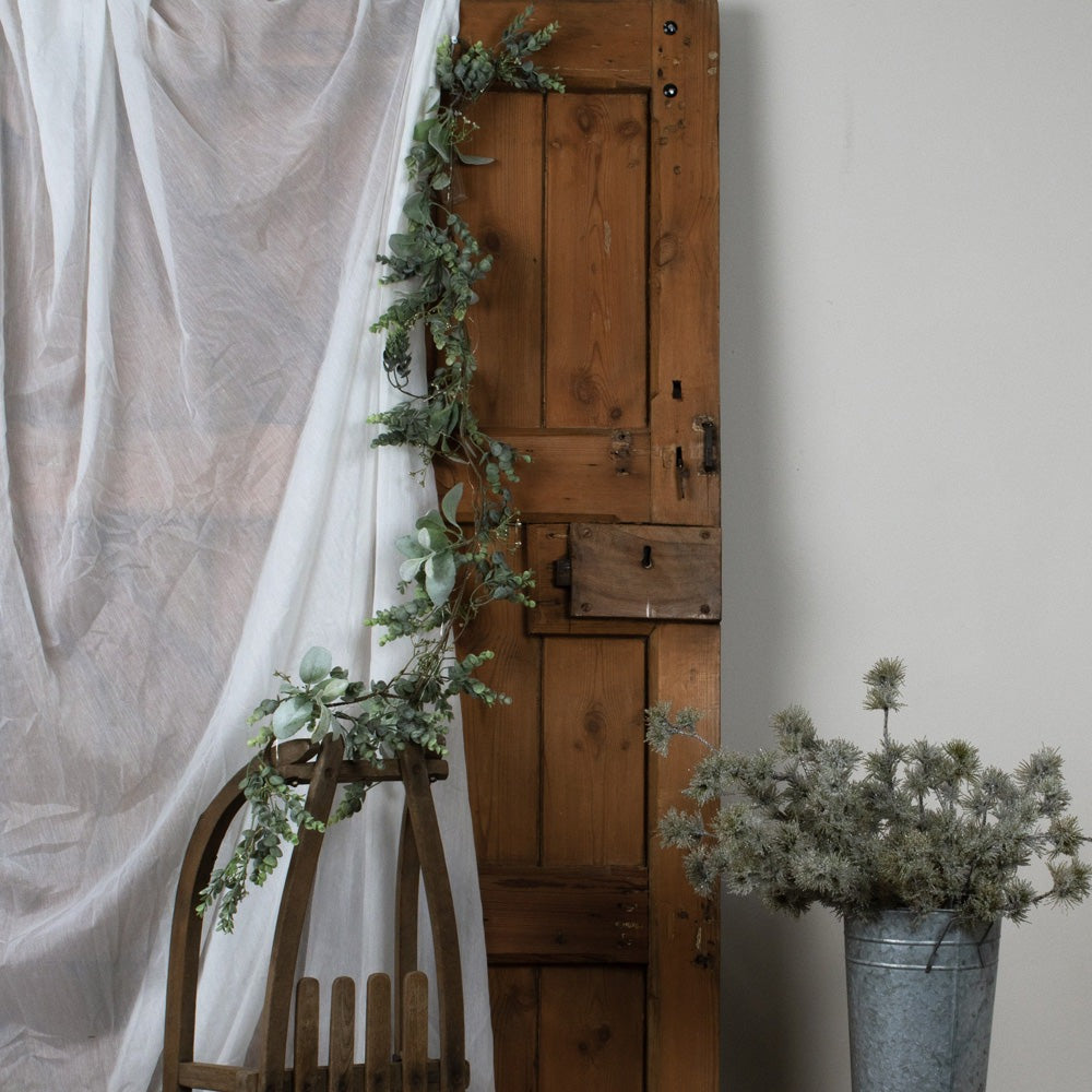 Hill Interiors LED Winter Garland with Eucalyptus and Lambs Ear