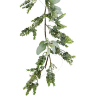 Hill Interiors LED Winter Garland with Eucalyptus and Lambs Ear