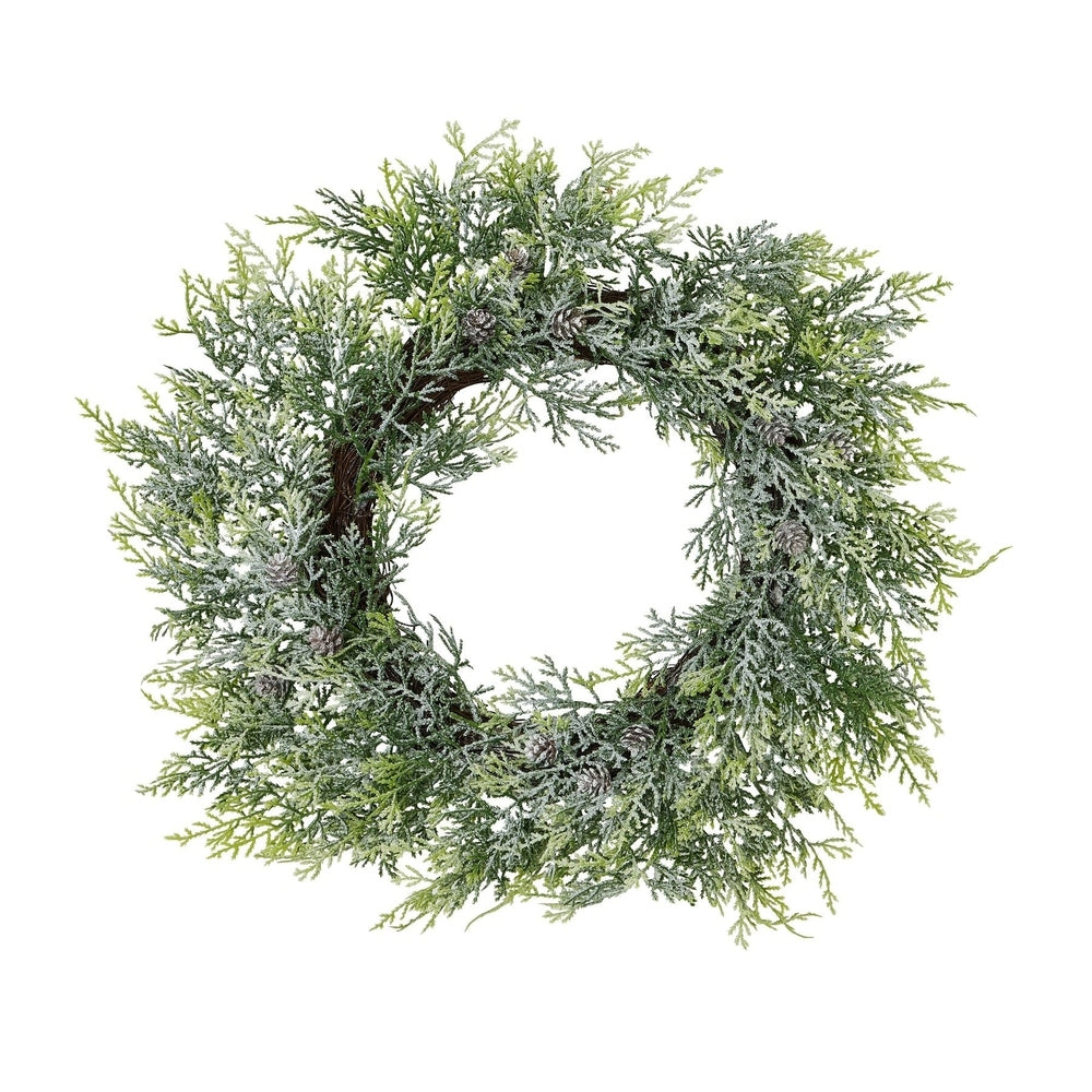 Frosted Pine Wreath with Pinecones Hill 6